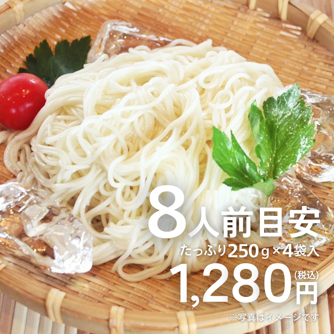 本場九州ラーメン専門店　九州熟成そうめん1kg（250g×4袋）【送料無料】